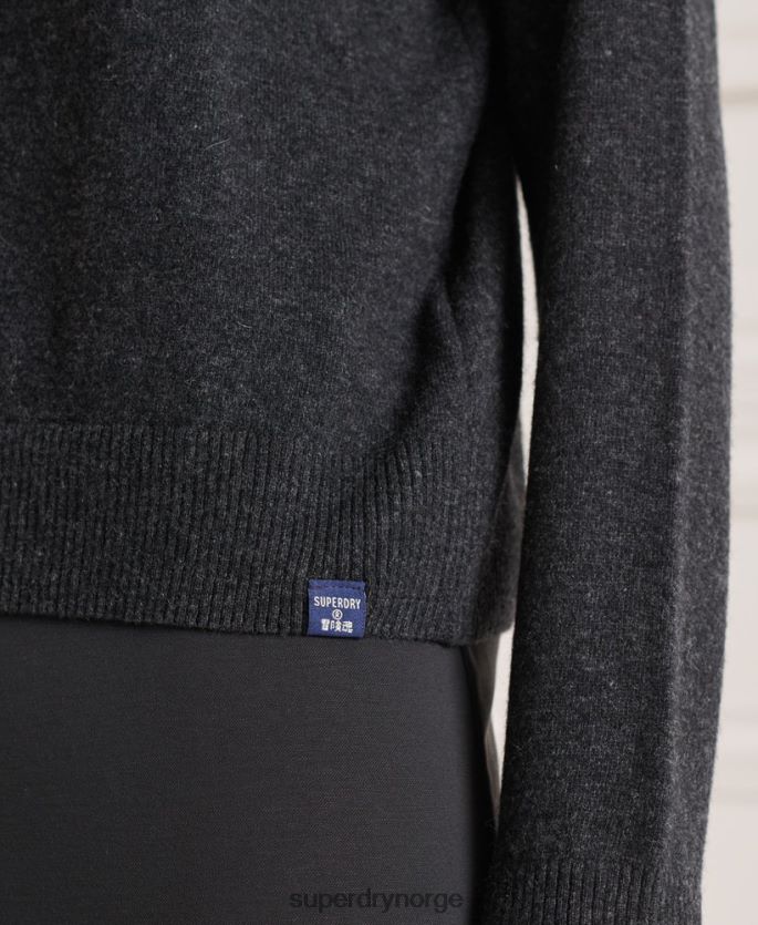 Superdry mørk grå klær 86P46D4019 genser med rullehals av lammeull kvinner