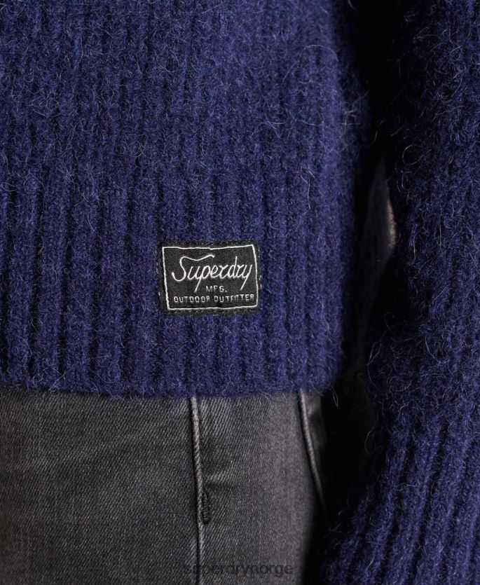 Superdry mørke blå klær 86P46D6680 alpakkablanding crew jumper kvinner