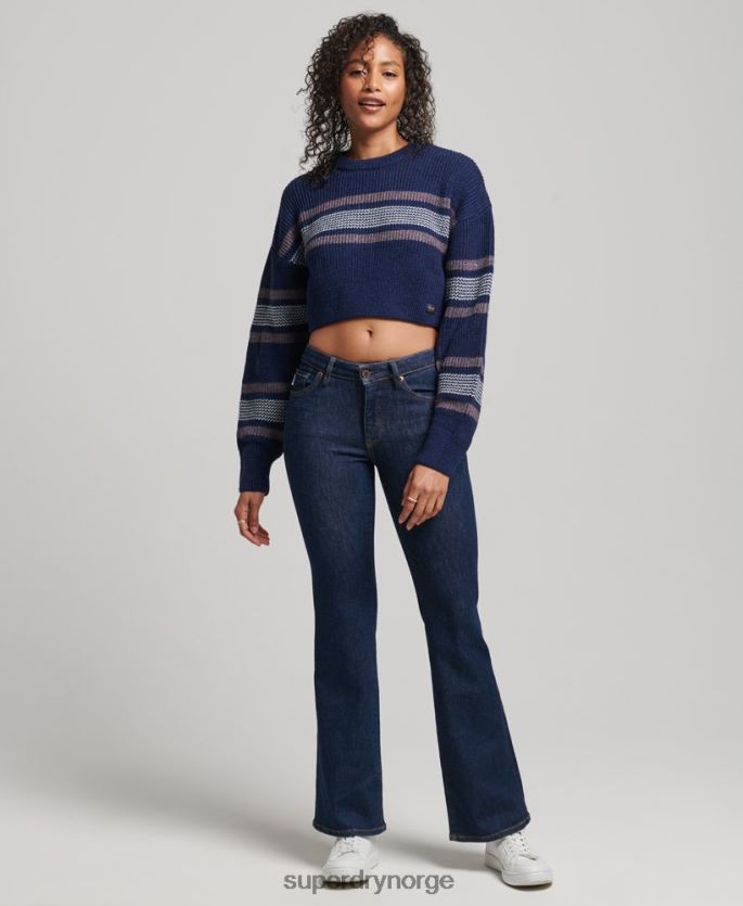 Superdry marinen klær 86P46D3957 cropped klassisk crew-genser kvinner