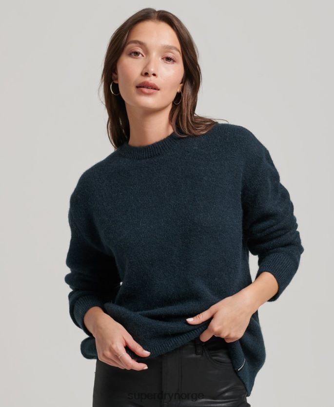 Superdry marinen klær 86P46D3972 essensiell supermyk genser med rund hals kvinner