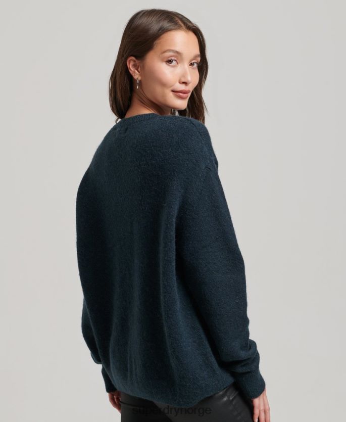 Superdry marinen klær 86P46D3972 essensiell supermyk genser med rund hals kvinner