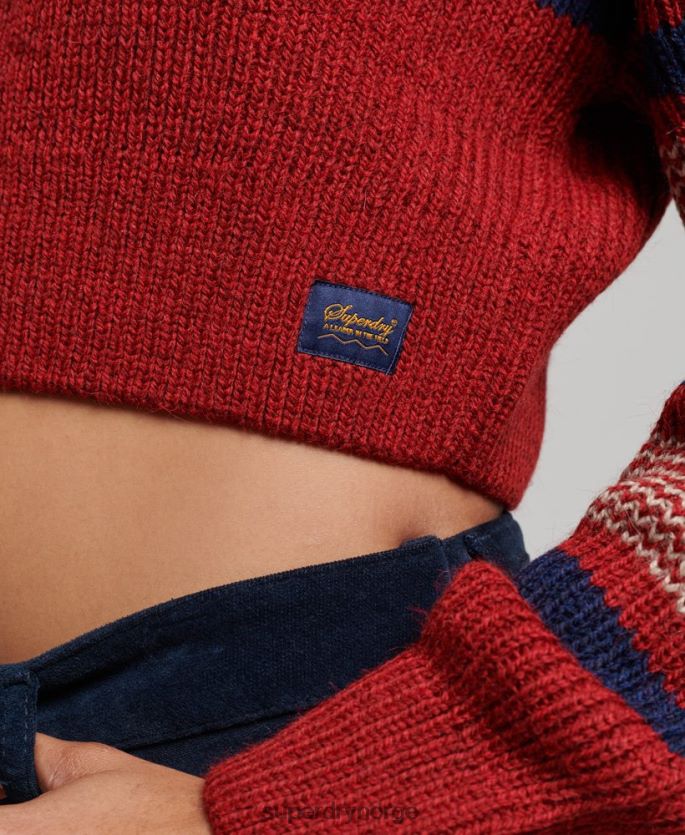 Superdry oransje klær 86P46D3964 cropped klassisk crew-genser kvinner