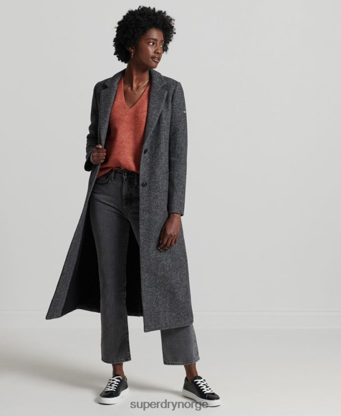 Superdry oransje klær 86P46D3984 studios slouch v-hals strikket genser kvinner