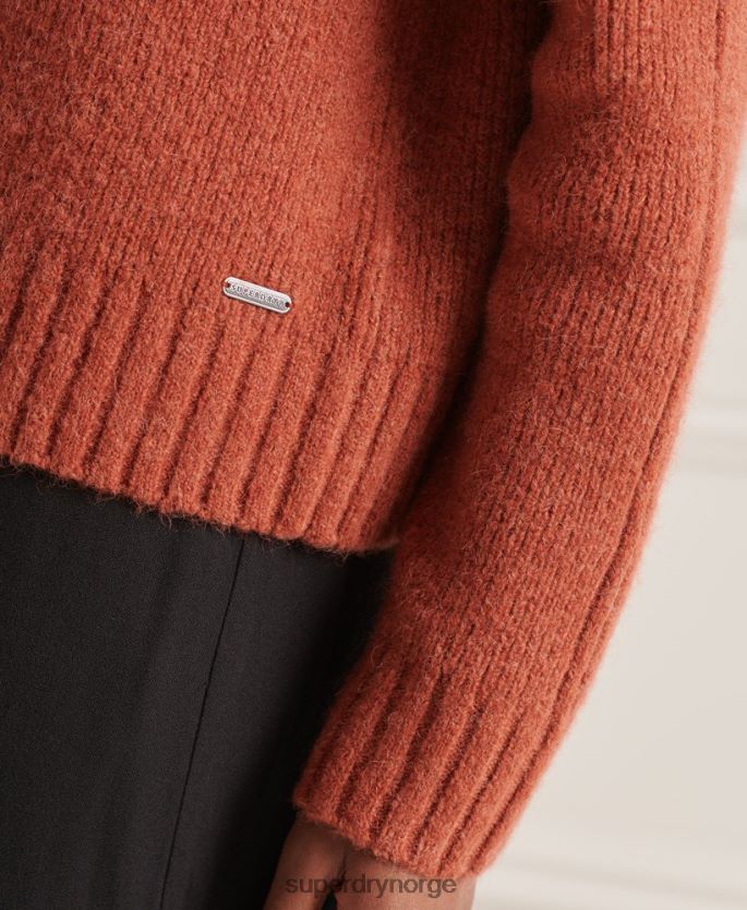 Superdry oransje klær 86P46D4004 studios chunky genser med rullehals kvinner