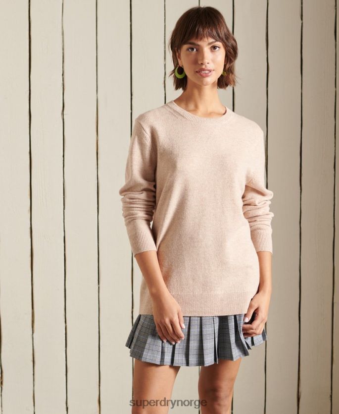 Superdry sølv klær 86P46D4037 overdimensjonert genser i lammeull kvinner