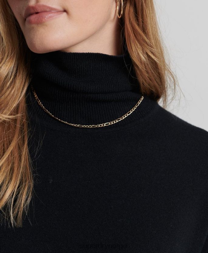 Superdry svart klær 86P46D4029 genser med rullehals av lammeull kvinner