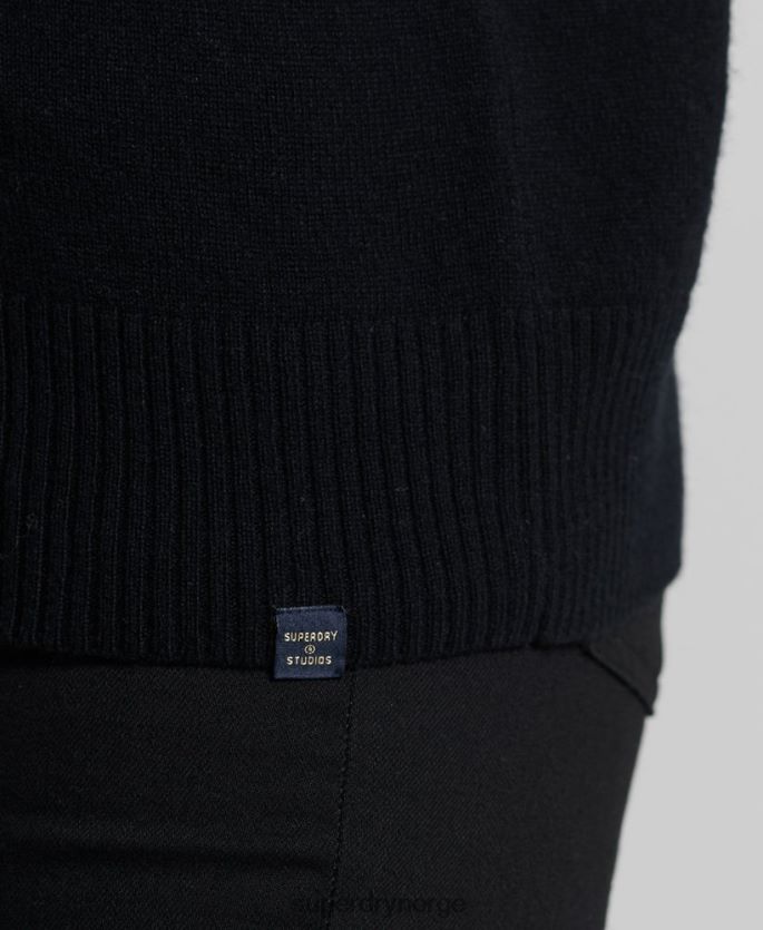 Superdry svart klær 86P46D4029 genser med rullehals av lammeull kvinner