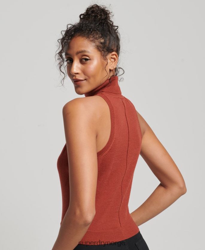 Superdry tan klær 86P46D4000 studios merino vest med rullehals kvinner