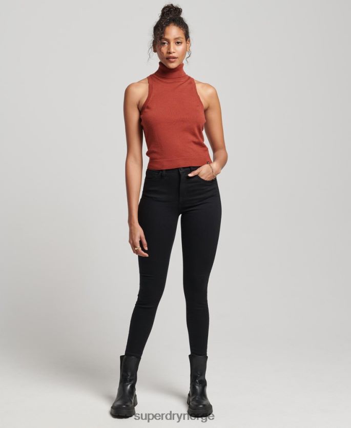 Superdry tan klær 86P46D4000 studios merino vest med rullehals kvinner