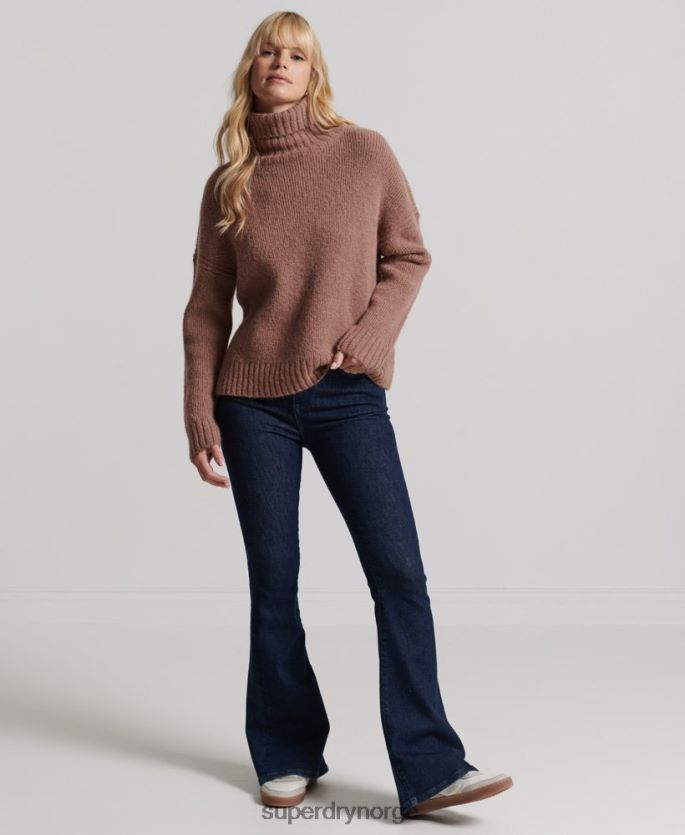 Superdry tan klær 86P46D4005 studios chunky genser med rullehals kvinner