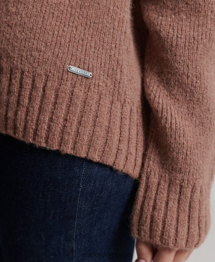 Superdry tan klær 86P46D4005 studios chunky genser med rullehals kvinner