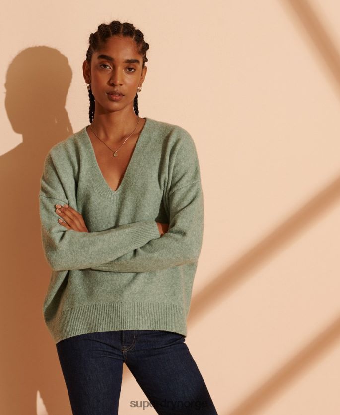 Superdry turkis klær 86P46D6772 isabella slouch genser med v-hals kvinner