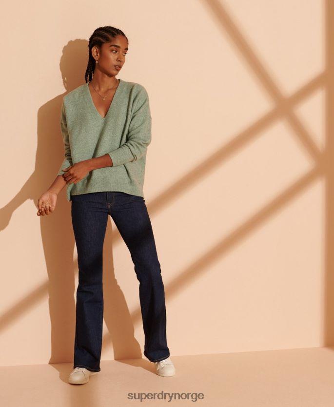 Superdry turkis klær 86P46D6772 isabella slouch genser med v-hals kvinner