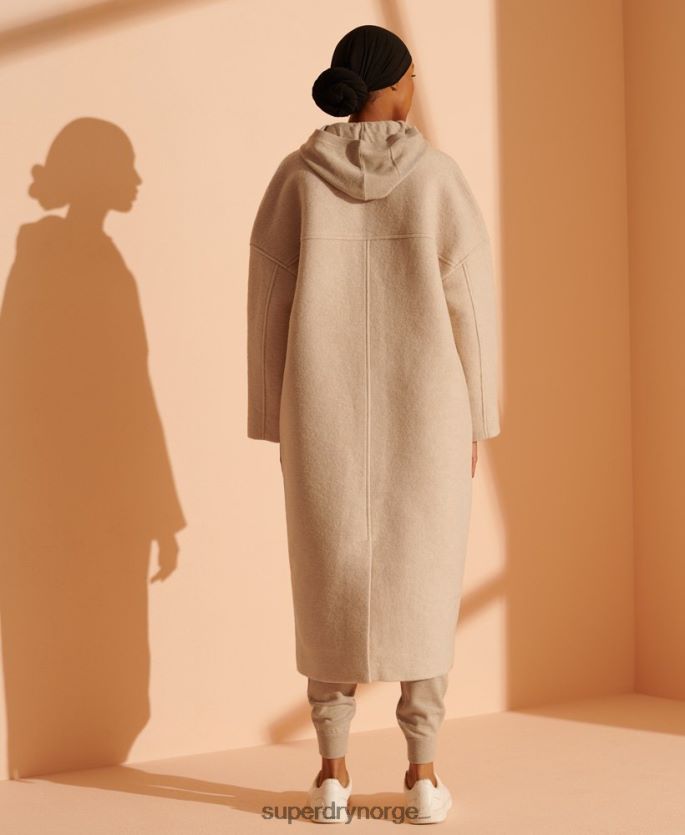 Superdry beige klær 86P46D5717 ullkåpe i begrenset opplag kvinner