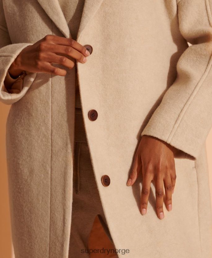 Superdry beige klær 86P46D5717 ullkåpe i begrenset opplag kvinner