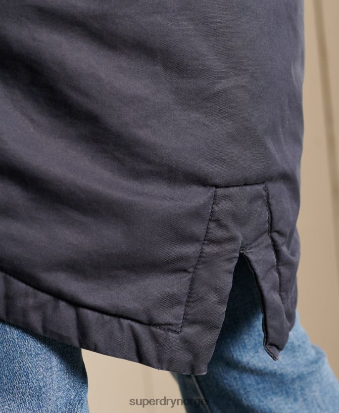 Superdry blå klær 86P46D5515 militær fishtail parka frakk kvinner