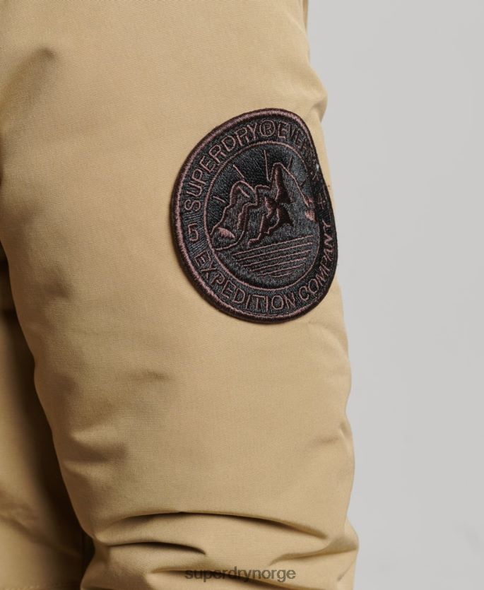 Superdry brun klær 86P46D3774 parkasjakke fra everest i fuskepels med hette kvinner