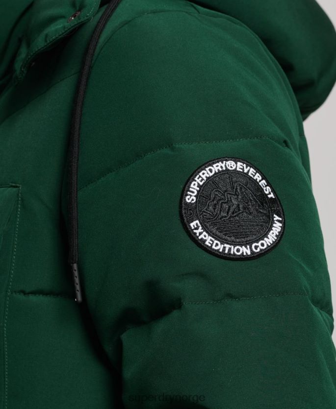 Superdry grønn klær 86P46D3704 everest longline pufferfrakk kvinner