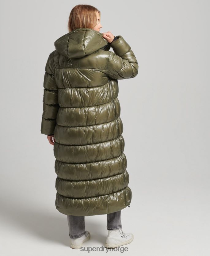 Superdry grønn klær 86P46D3746 xpd sports langline pufferfrakk kvinner
