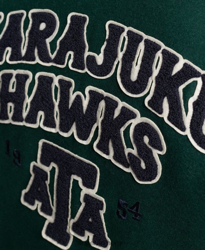 Superdry grønn klær 86P46D5436 vintage blandet universitetsbomber kvinner