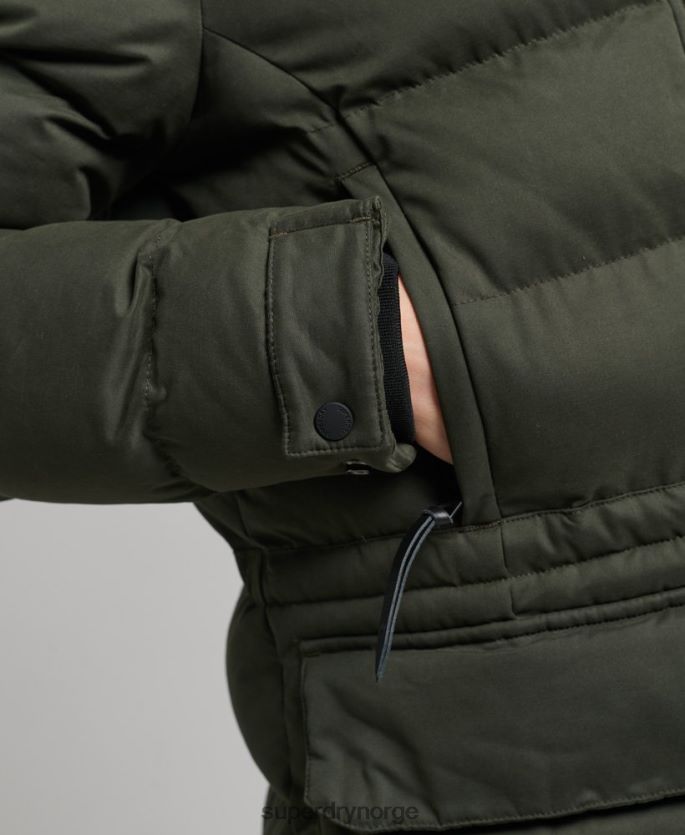 Superdry grønn klær 86P46D5490 mikrofiber ekspedisjon langline parkasjakke kvinner