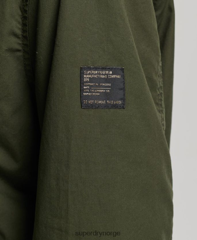 Superdry grønn klær 86P46D5493 autentisk militær parkasjakke i fuskepels kvinner