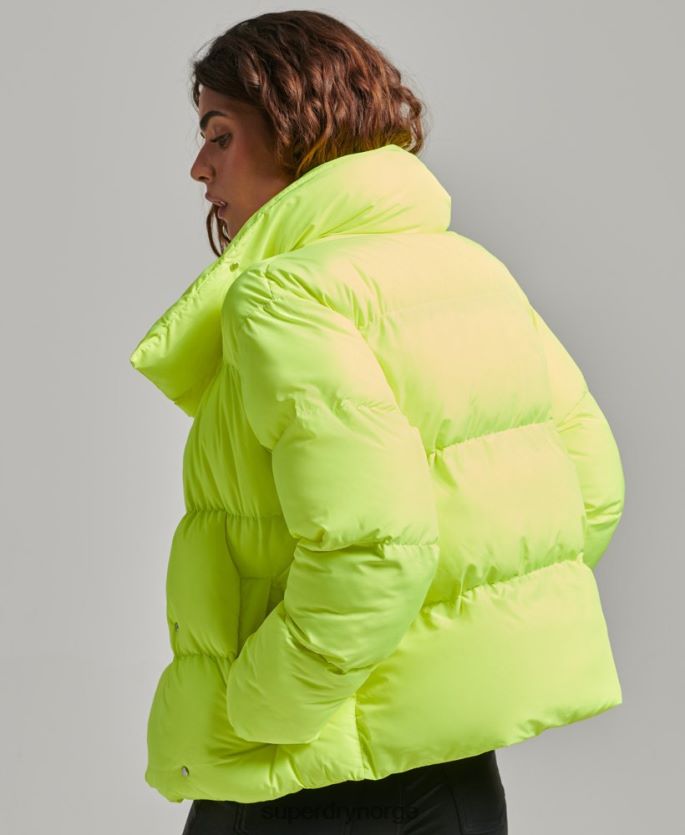 Superdry grønn klær 86P46D5498 kort pufferfrakk kvinner