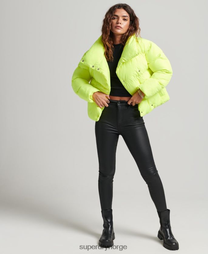 Superdry grønn klær 86P46D5498 kort pufferfrakk kvinner