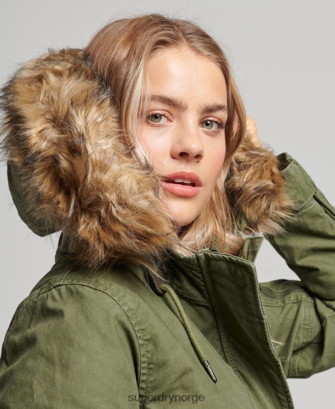 Superdry grønn klær 86P46D5538 felt parka kåpe kvinner