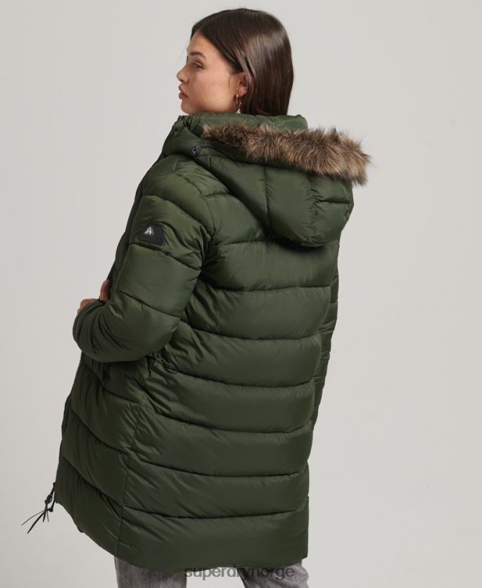 Superdry grønn klær 86P46D5633 hette mellomlag mellompels kvinner