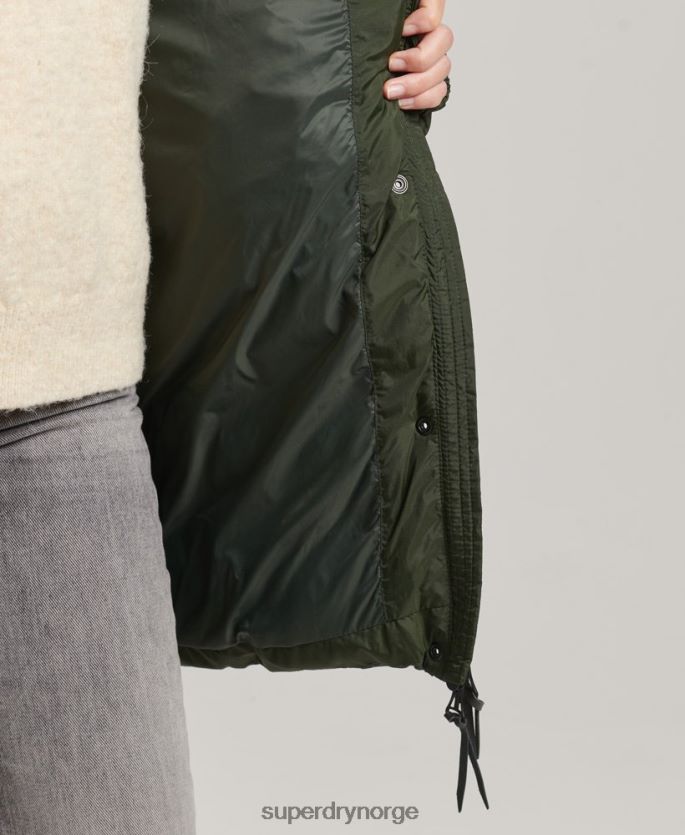 Superdry grønn klær 86P46D5633 hette mellomlag mellompels kvinner