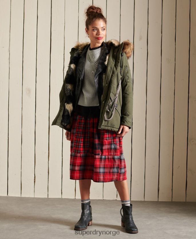 Superdry grønn klær 86P46D5639 premium militær parkasjakke kvinner