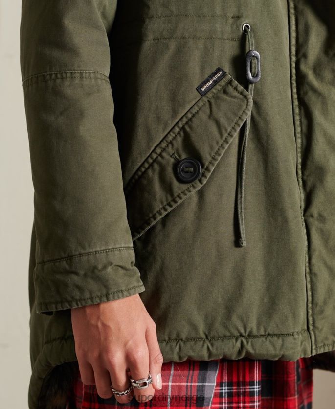 Superdry grønn klær 86P46D5639 premium militær parkasjakke kvinner