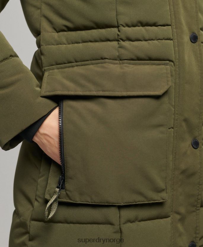 Superdry grønn klær 86P46D5688 langline everest pels kvinner