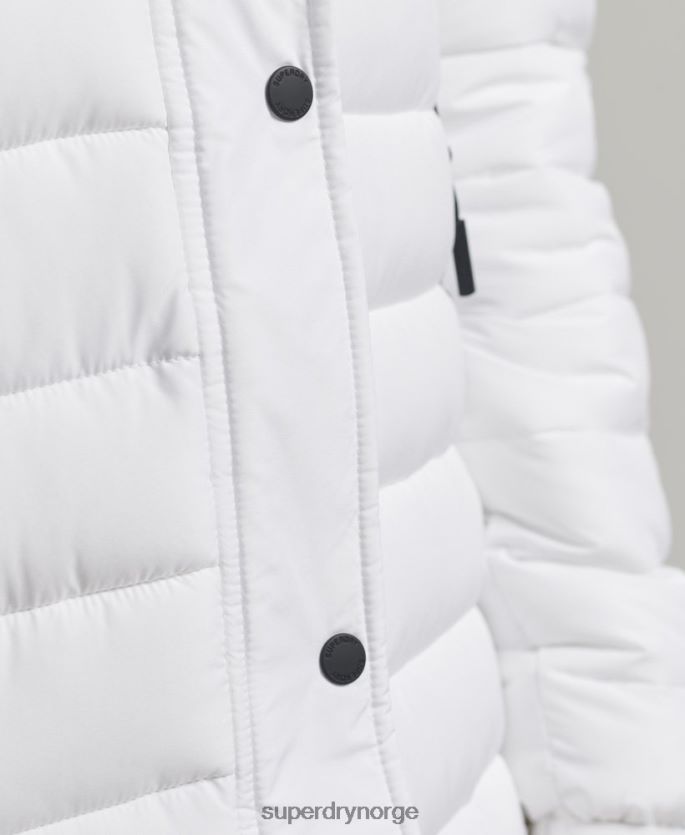 Superdry hvit klær 86P46D3778 super langline fuji frakk kvinner