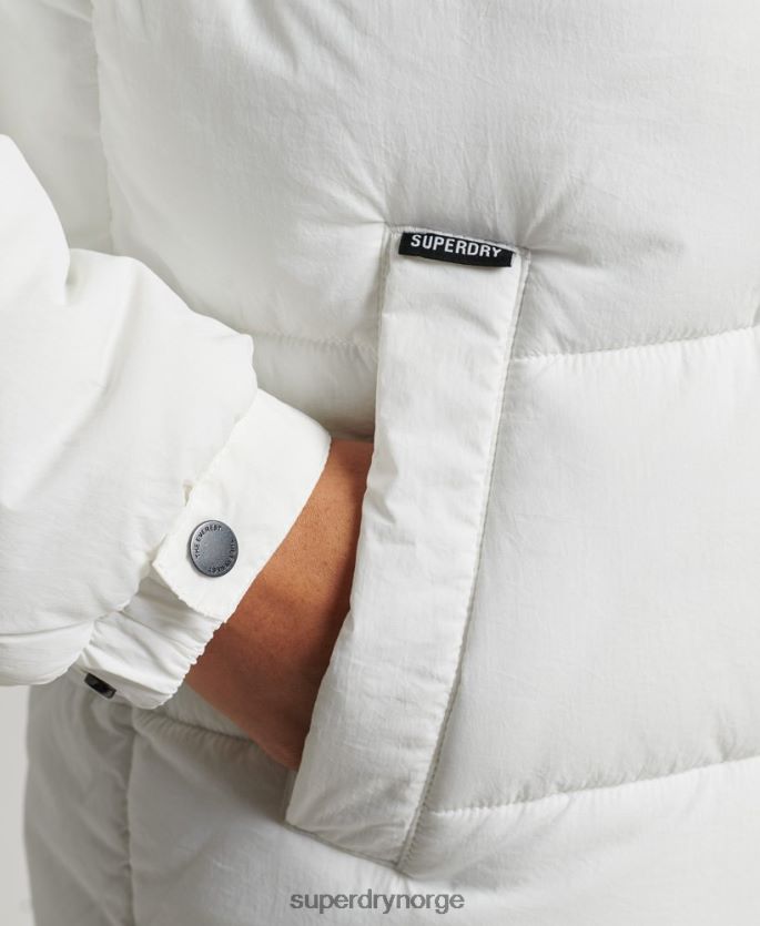 Superdry hvit klær 86P46D3791 ekspedisjon kokong polstret frakk kvinner