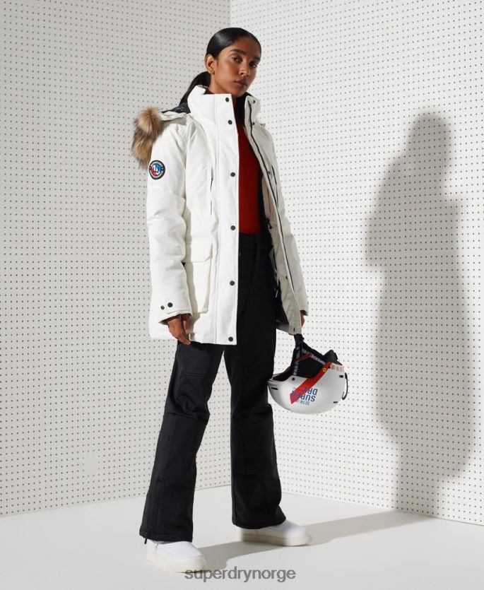 Superdry hvit klær 86P46D5487 everest down snow parka coat kvinner