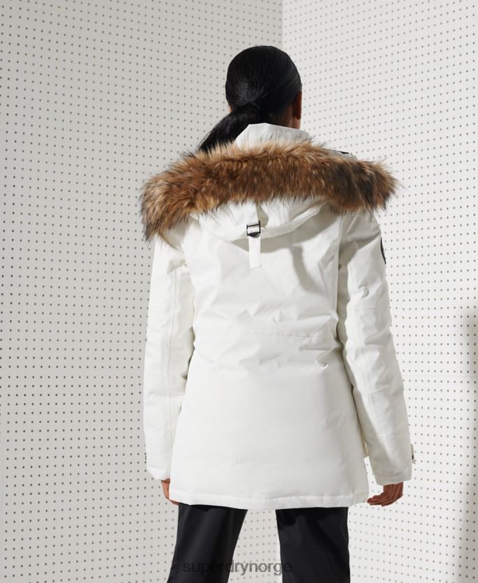 Superdry hvit klær 86P46D5487 everest down snow parka coat kvinner