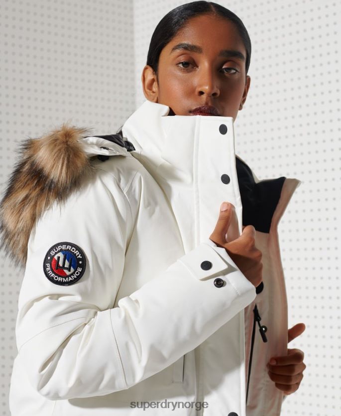 Superdry hvit klær 86P46D5487 everest down snow parka coat kvinner