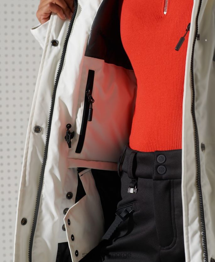 Superdry hvit klær 86P46D5487 everest down snow parka coat kvinner