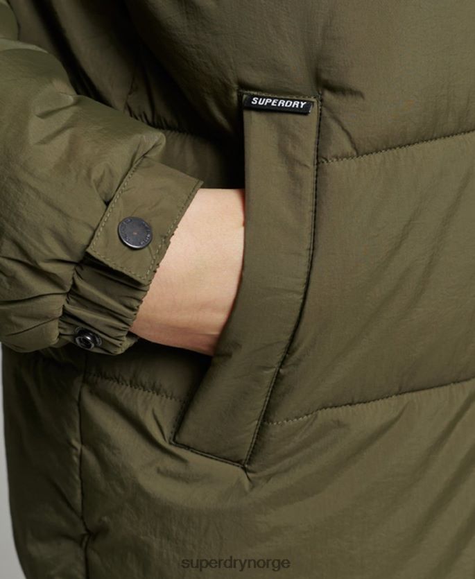 Superdry kaki klær 86P46D3644 ekspedisjon kokong polstret frakk kvinner