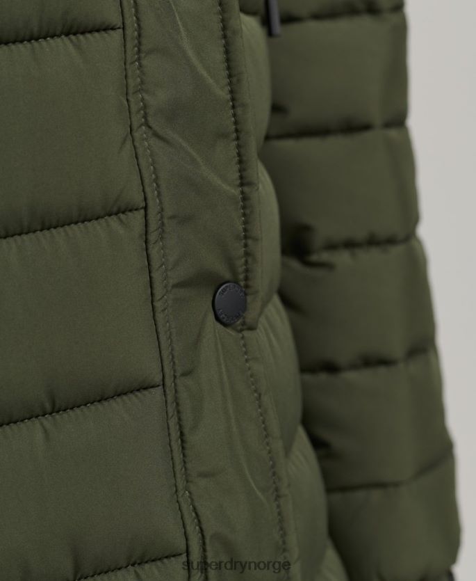 Superdry kaki klær 86P46D3649 super langline fuji frakk kvinner