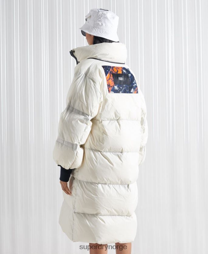 Superdry krem klær 86P46D5627 limited edition sdx vendbar dunfrakk kvinner
