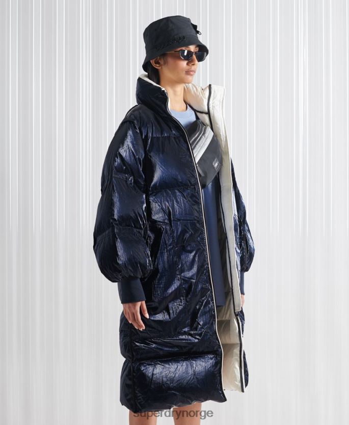 Superdry krem klær 86P46D5627 limited edition sdx vendbar dunfrakk kvinner