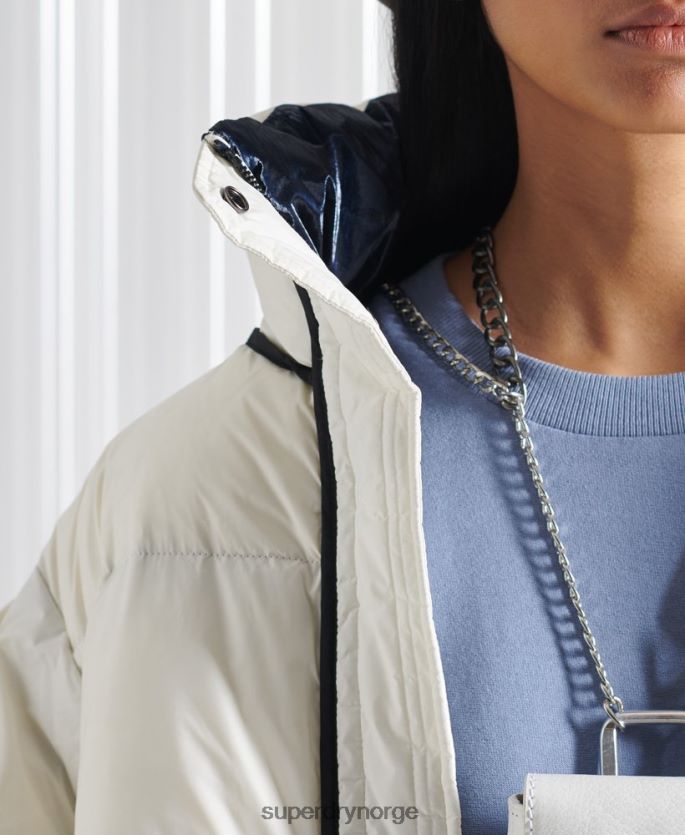 Superdry krem klær 86P46D5627 limited edition sdx vendbar dunfrakk kvinner