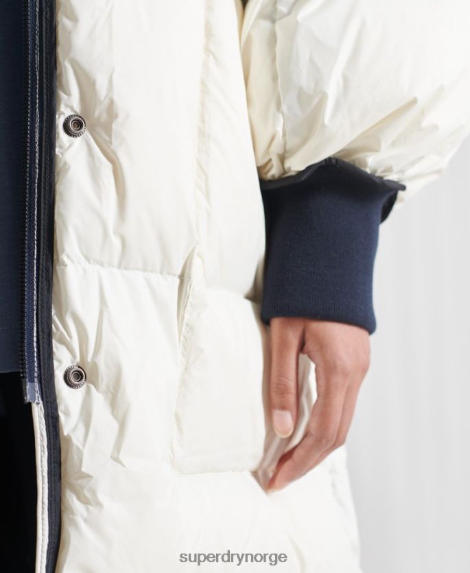 Superdry krem klær 86P46D5627 limited edition sdx vendbar dunfrakk kvinner