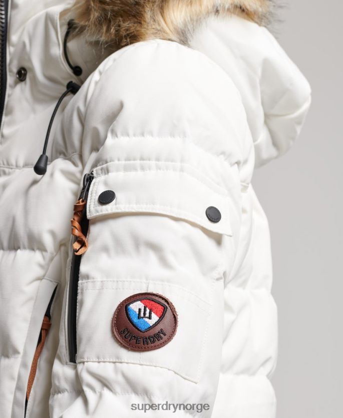 Superdry krem klær 86P46D5737 premium dun kjærestefrakk kvinner