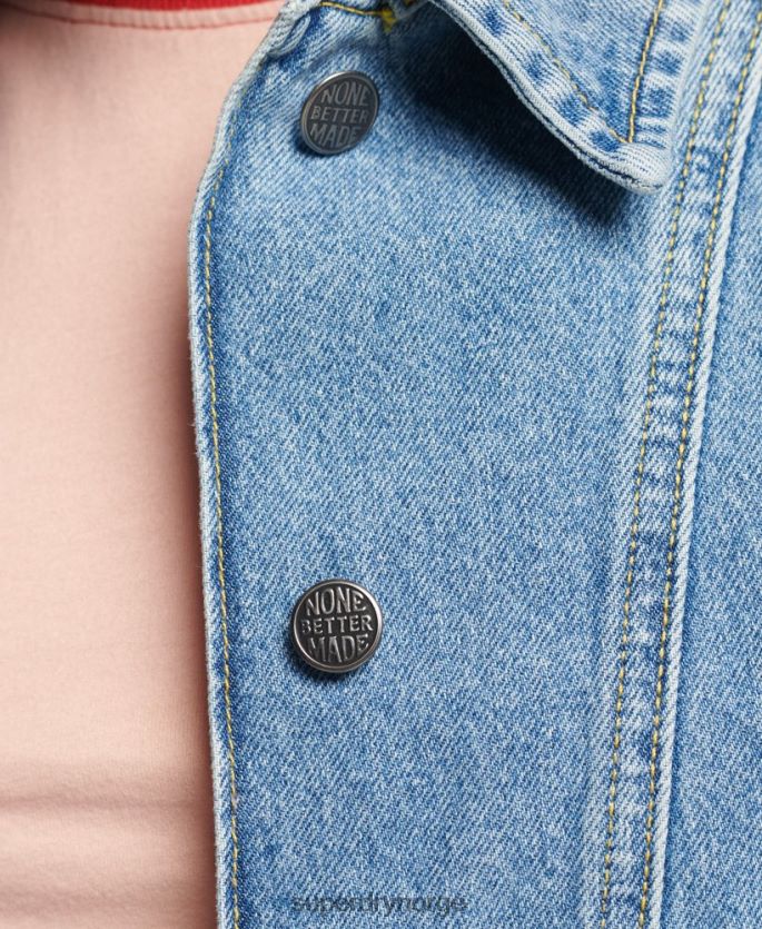Superdry lyse blå klær 86P46D5561 vintage denim chore kåpe kvinner