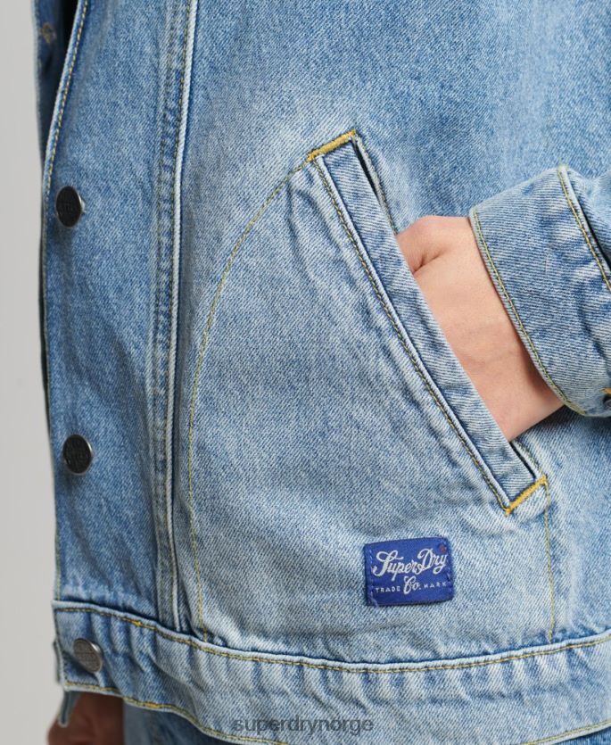Superdry lyse blå klær 86P46D5561 vintage denim chore kåpe kvinner
