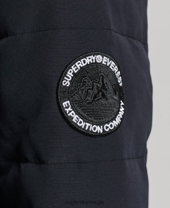Superdry mørk grå klær 86P46D3588 everest longline pufferfrakk kvinner